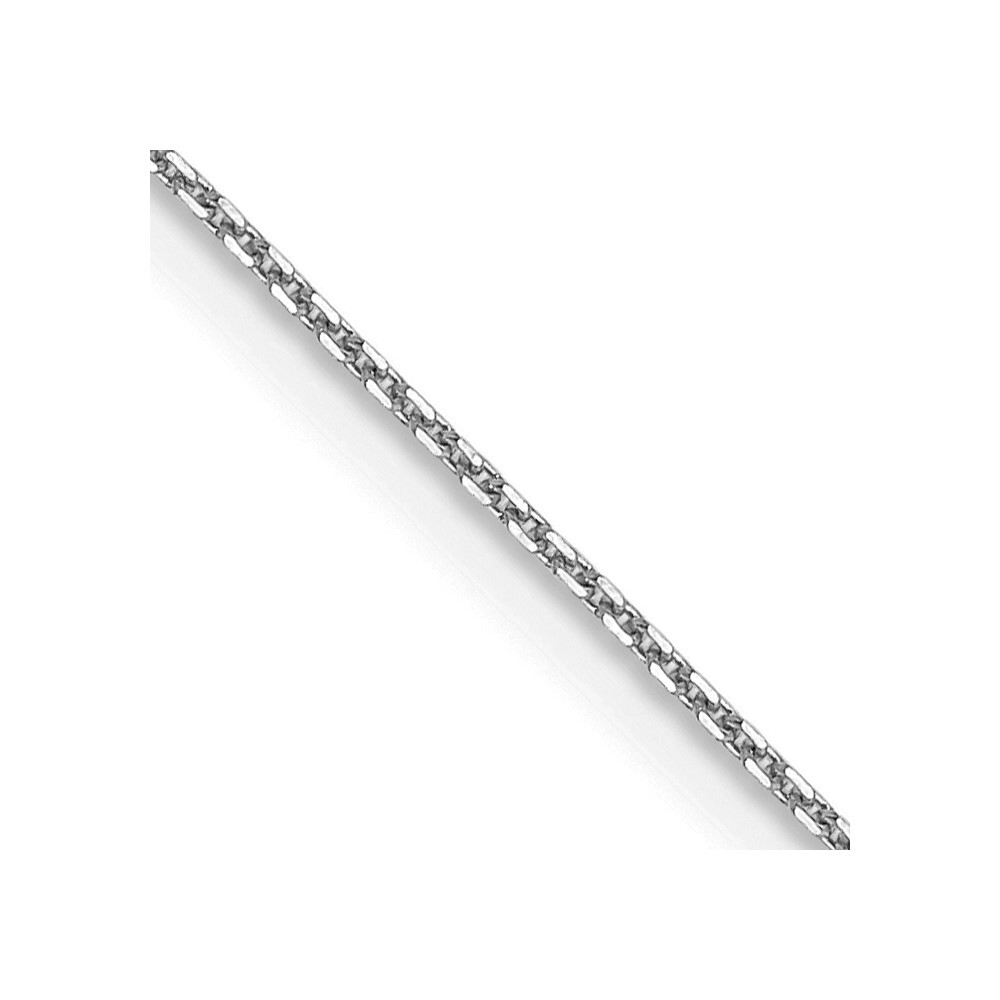 10k White Gold .8mm Round Open Link Cable Chain Necklace 20″ for Women 1.22g