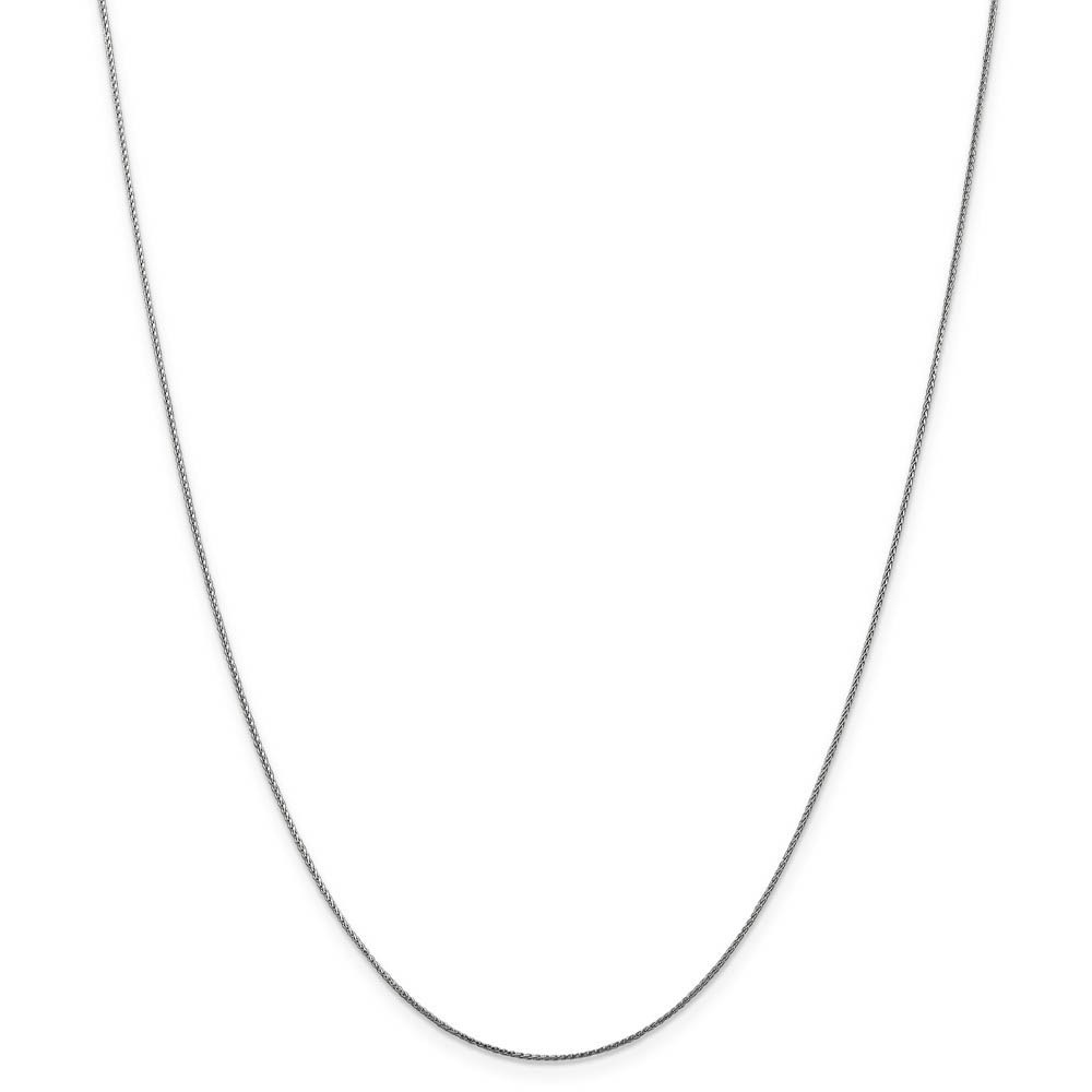 0.65mm 14k White Gold Diamond Cut Spiga Chain Necklace
