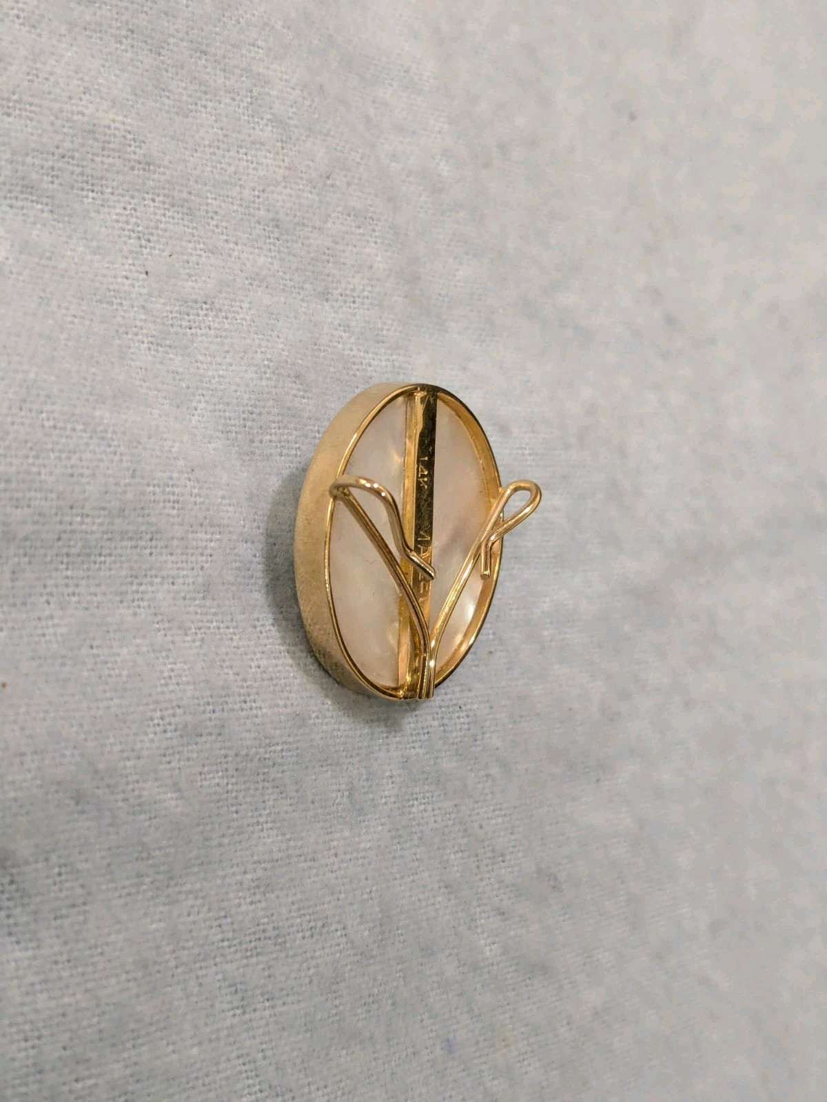 Vtg Mabe Pearl 14K Enhancer Pendant 26mm By Marley Of Pikesville MD