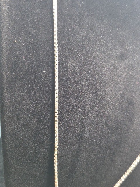Sterling Silver 925 AGI 30 Inch Square Box Cain Necklace Magnetic Closure