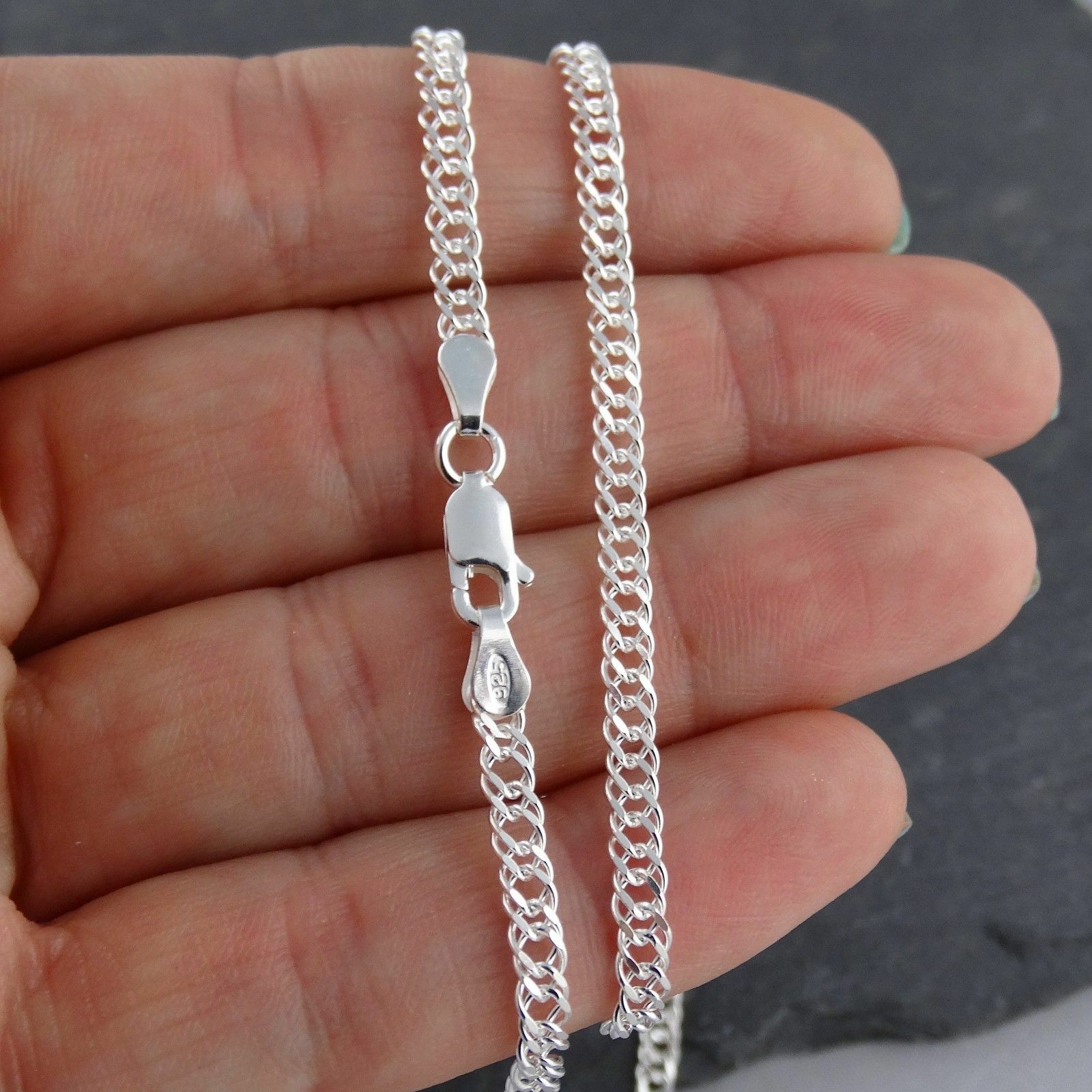 3.5mm Rombo Link Chain Necklace – 925 Sterling Silver -16″-30″ Italian Italy 050