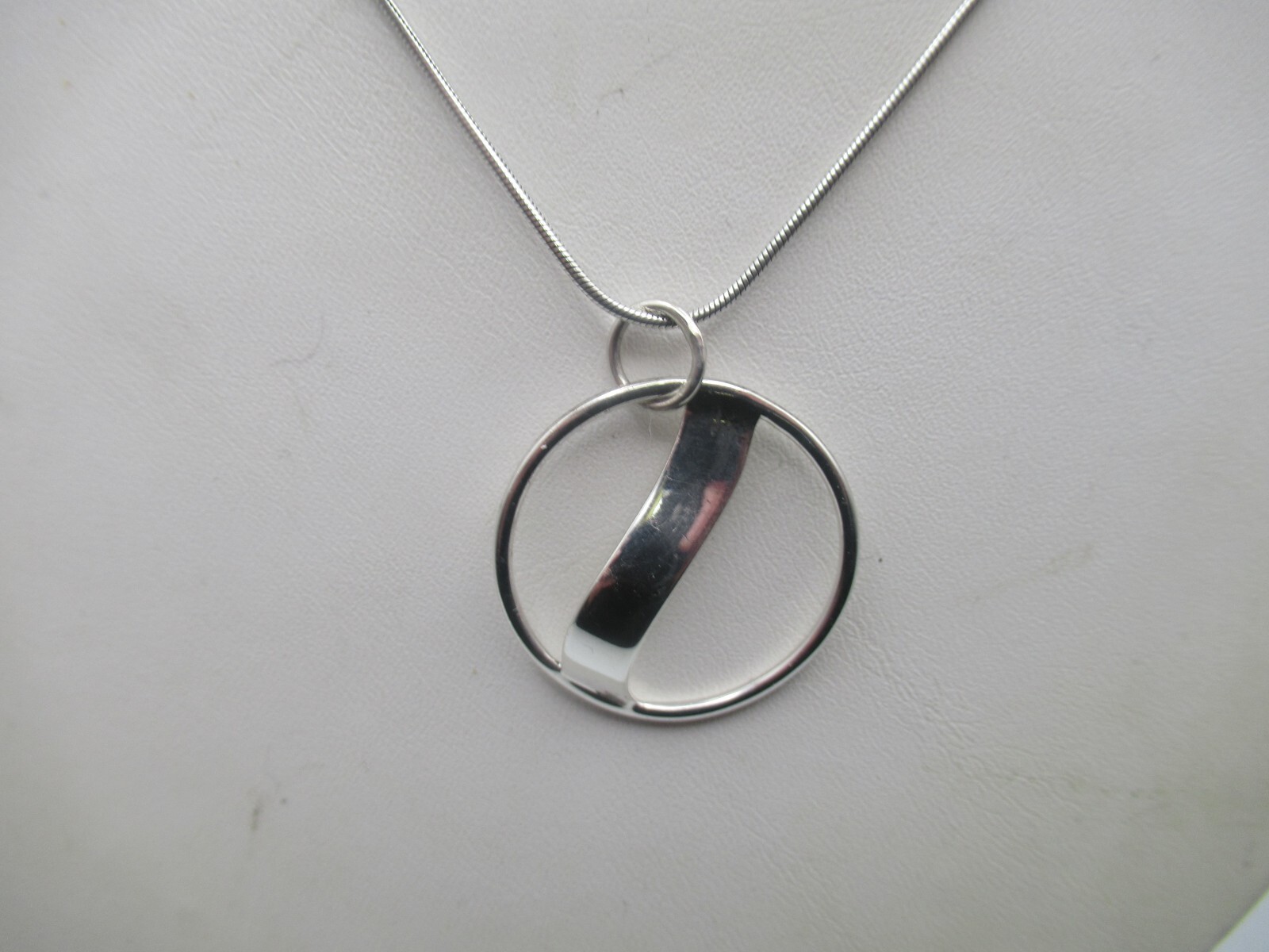 Handmade 23.5 Inch Sterling Silver Circle Pendant