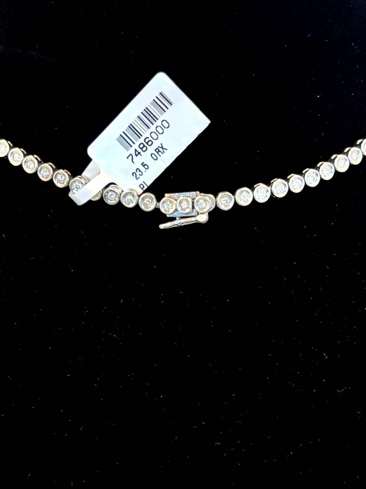 950 Platinum Natural Diamond Tennis Chain