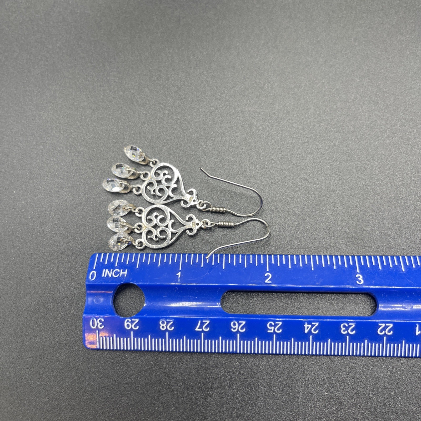 Stunning 925 Sterling Silver Dangle Earrings **A MUST SEE BEAUTIFUL** #I190