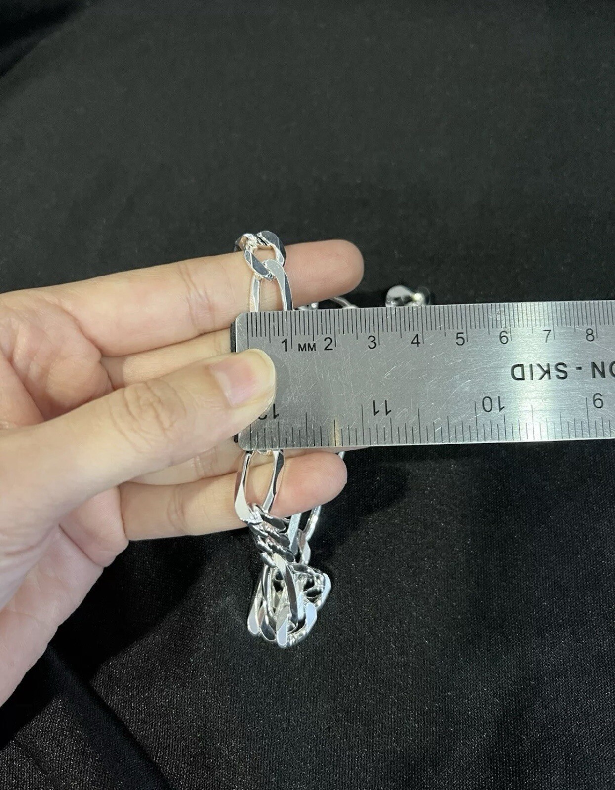 .925 Sterling Silver Men’s Male Thick Figaro Chain Necklace 28 inches LONG