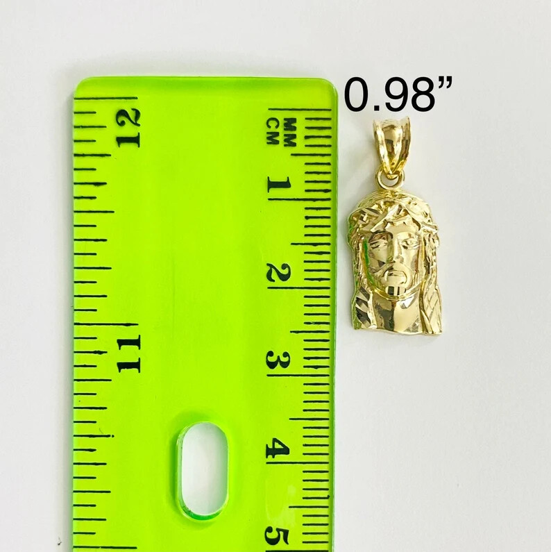 10K Solid Gold Jesus Face Pendant, 10k Real Gold Jesus Christ Pendant – GP102