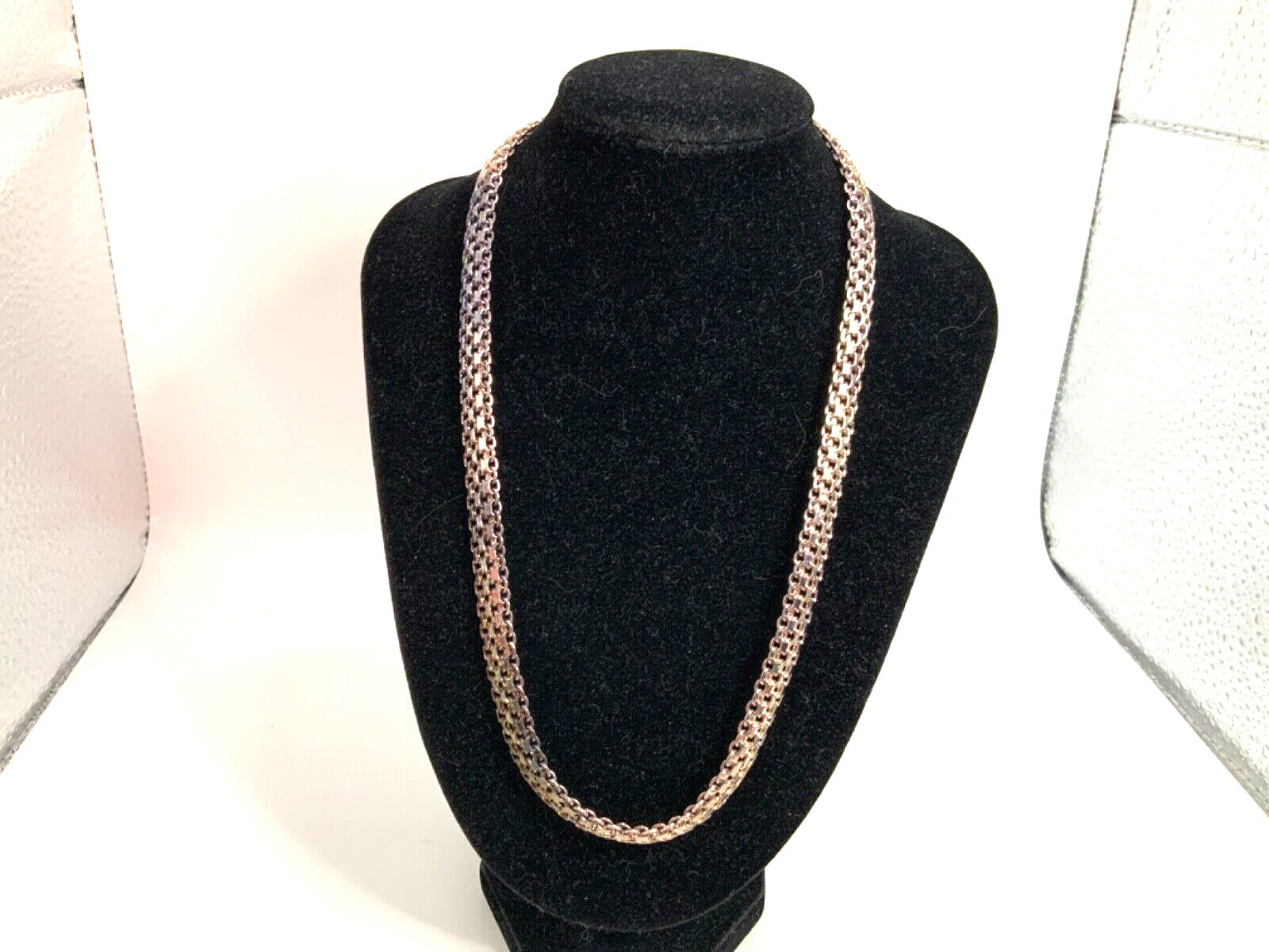 VTG Sterling Silver ITAOR 16’Chain Necklace Bismark Link Solid 925 Italy 38.54G