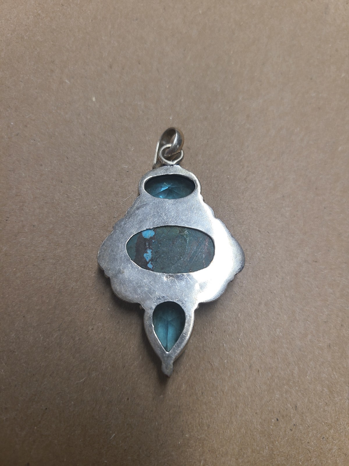 2.25″ Sterling Silver Turquoise Pendant