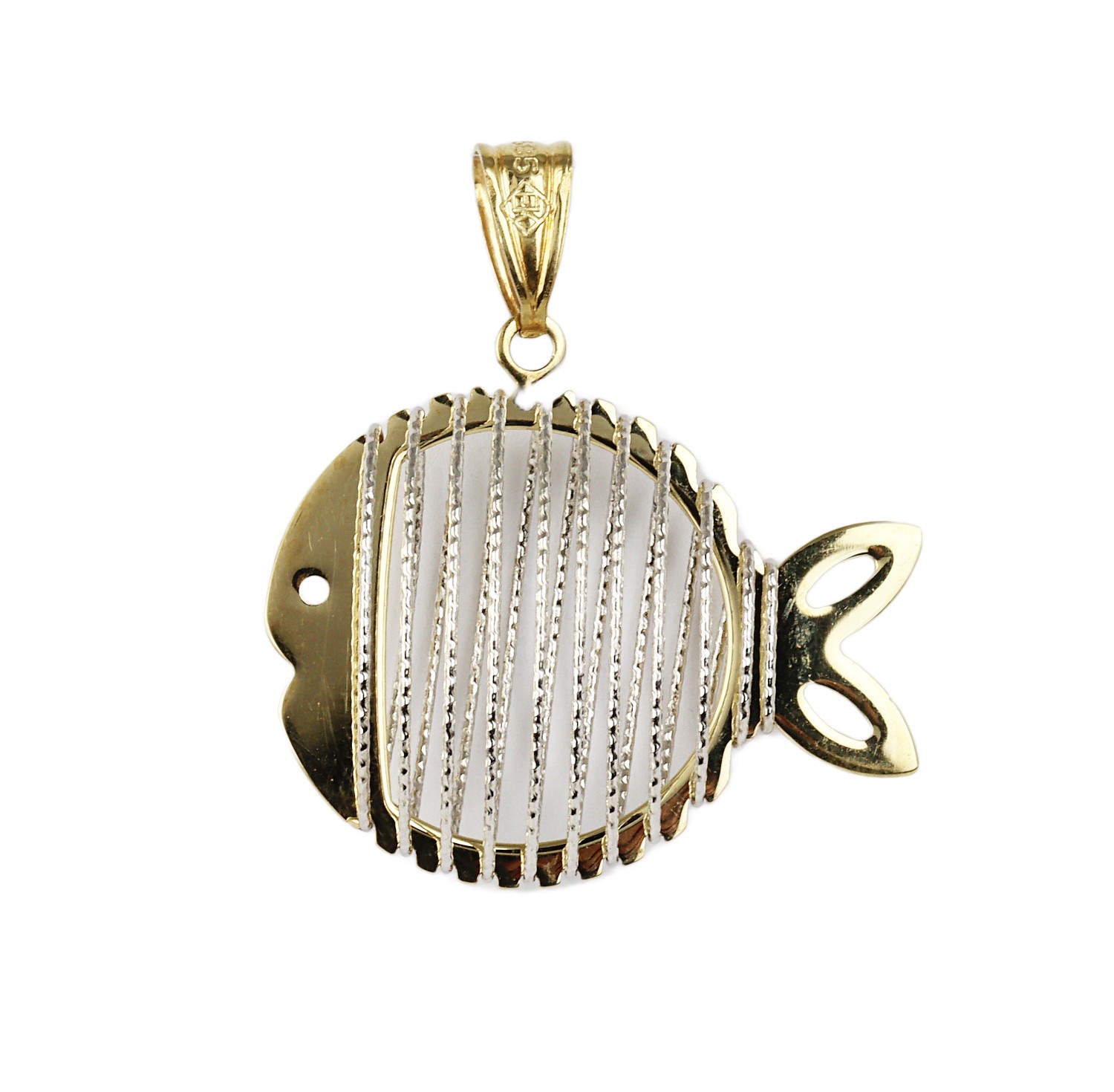 Women’s 14k Yellow & White Gold Fish Pendant