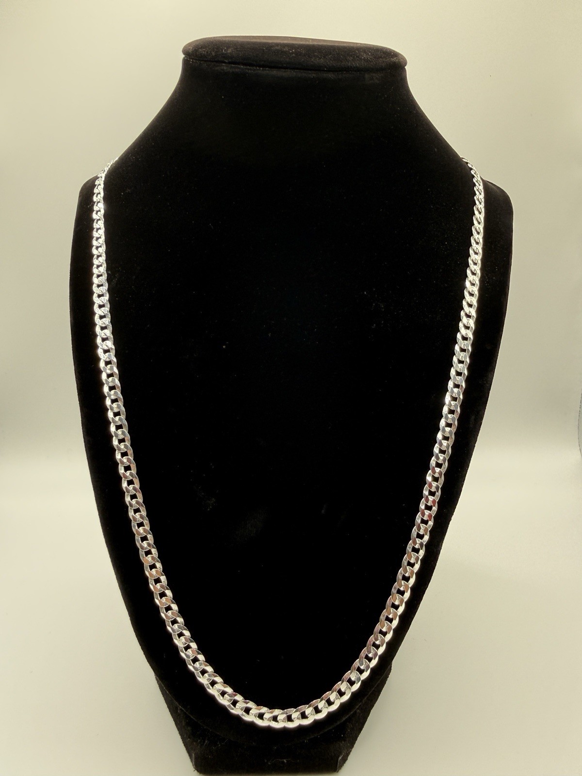5MM 24″ 17g 925 Italian Sterling Silver Cuban Curb link Chain