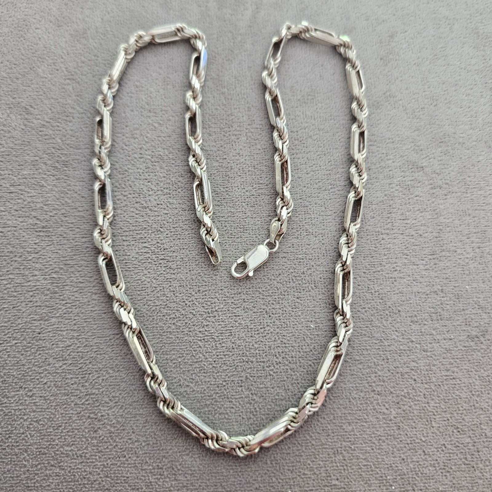 Mens or Ladies Figaro Chain Necklace Solid Sterling New 20 inch