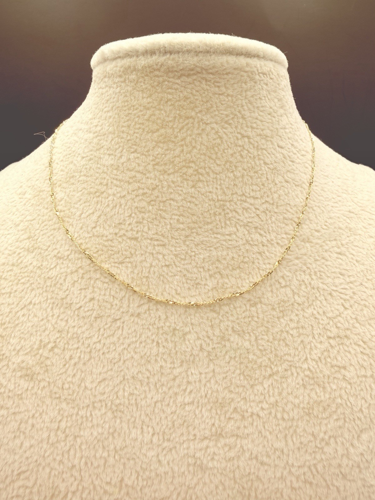 14K Gold Anklet Diamond Cut Twist Chain 10.5–11” Minimalist Dainty Anklet