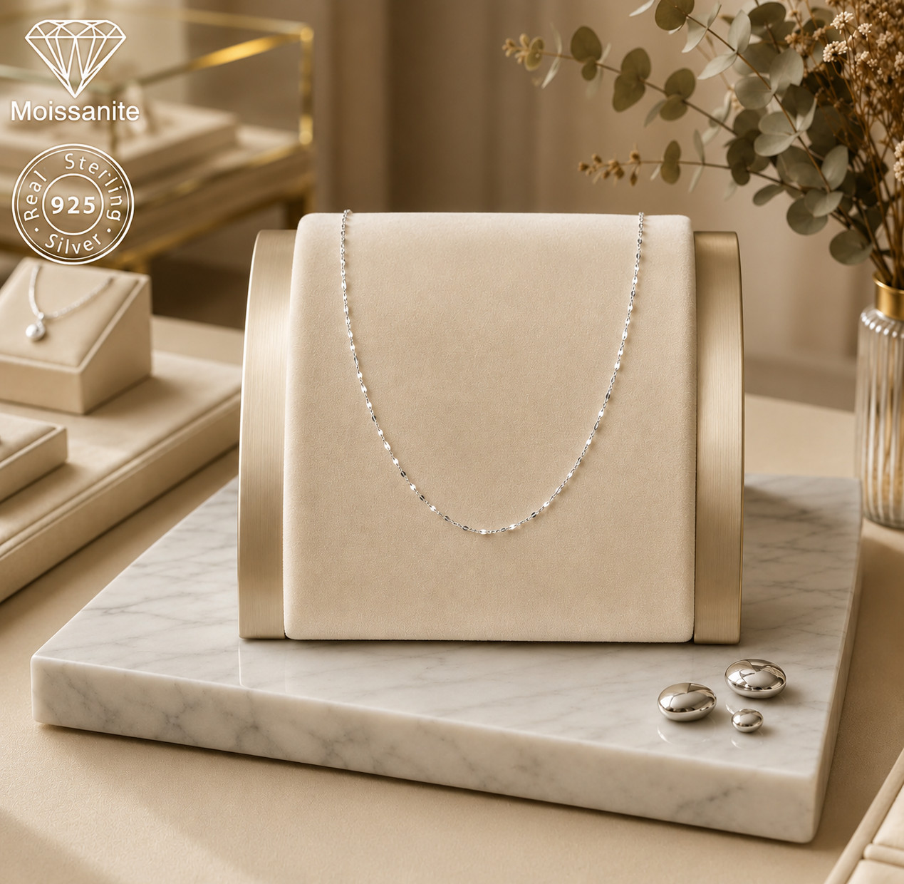 Sparkle Chain Necklace-18″ (45cm) | 925 Sterling Silver