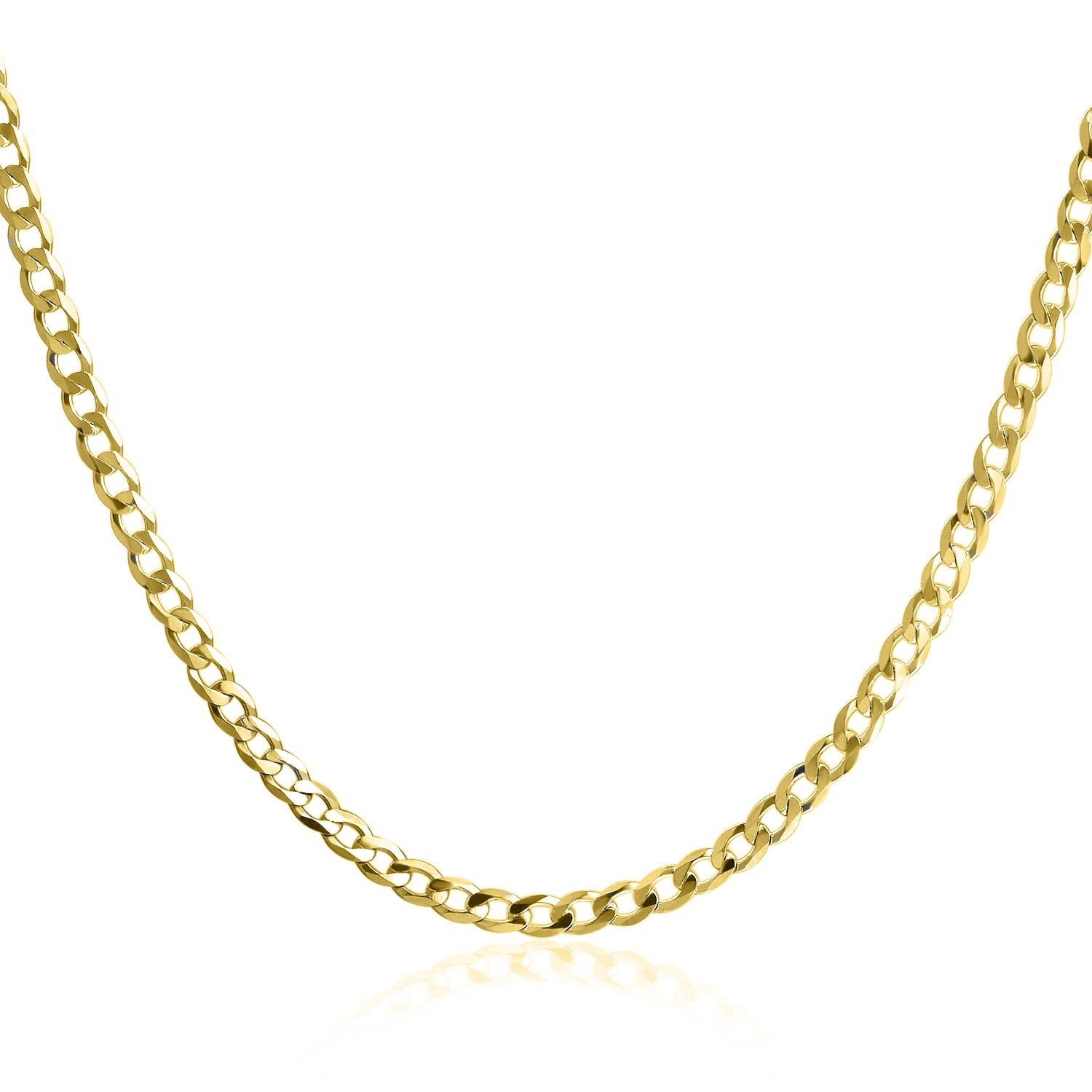 4.5MM Solid 925 Sterling Silver Italian Gold Curb Cuban Chain Necklace 18″- 24″