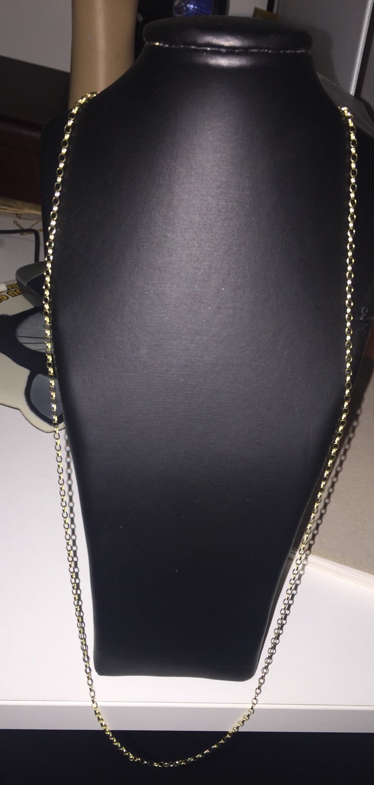 100% Genuine 9k Solid Yellow Gold Belcher Chain Parrot Clasp 70cm. Brand New