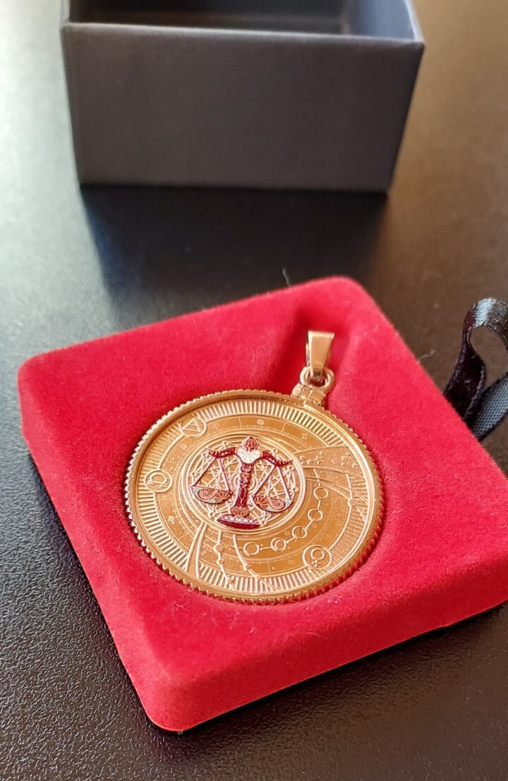 2021 Zodiac Silver Coin Pendant .999 Fine Silver | Rose Gold Bezel | COA 1 /999