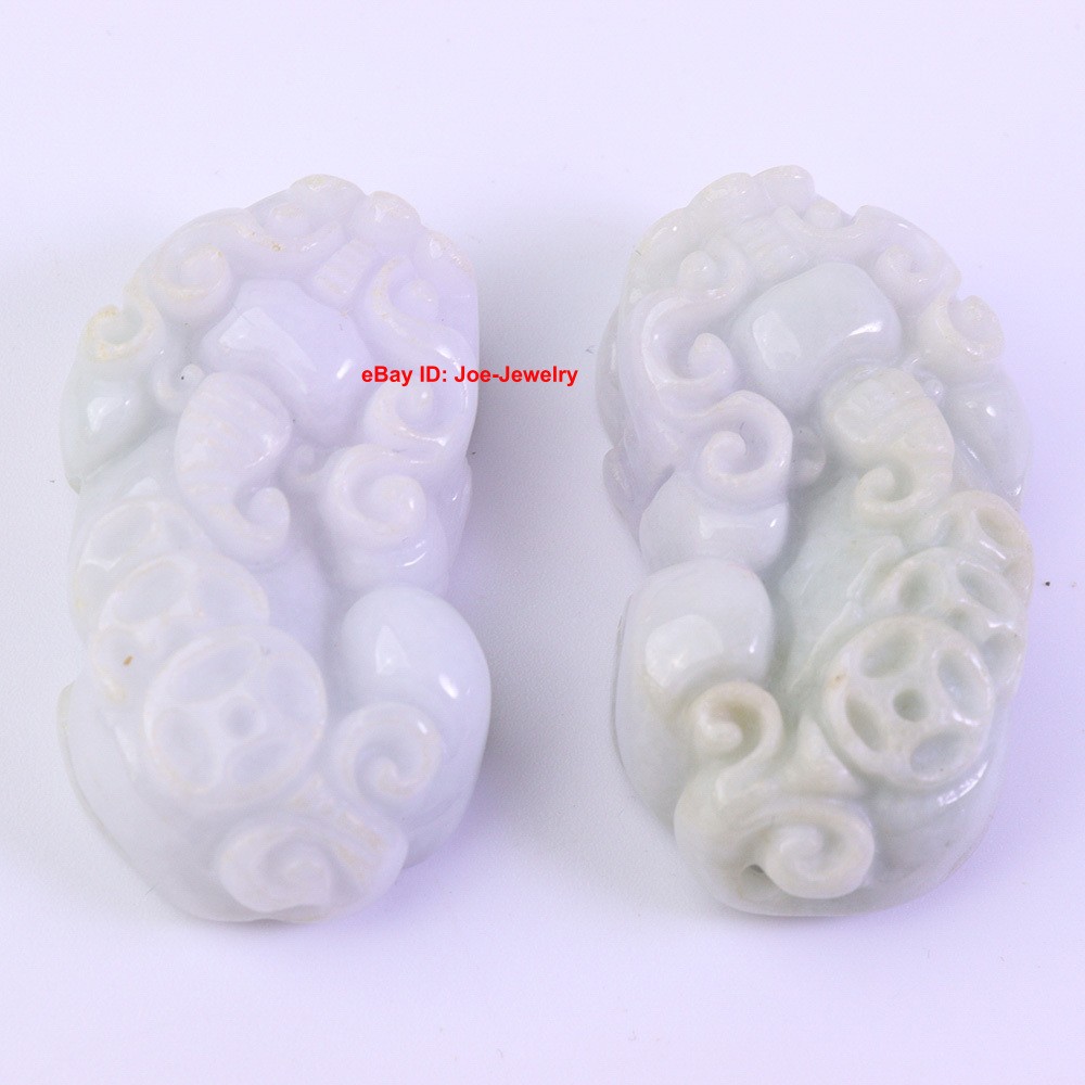 Natural Grade A Green Jadeite Pendant A Couple Of Pixiu (Male and Female) #03