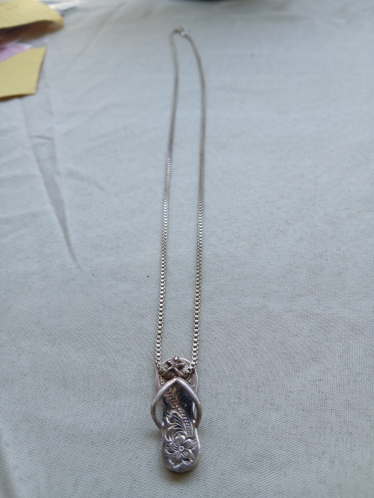 Sterling Silver Necklace Vintageflip Flop Plumeria