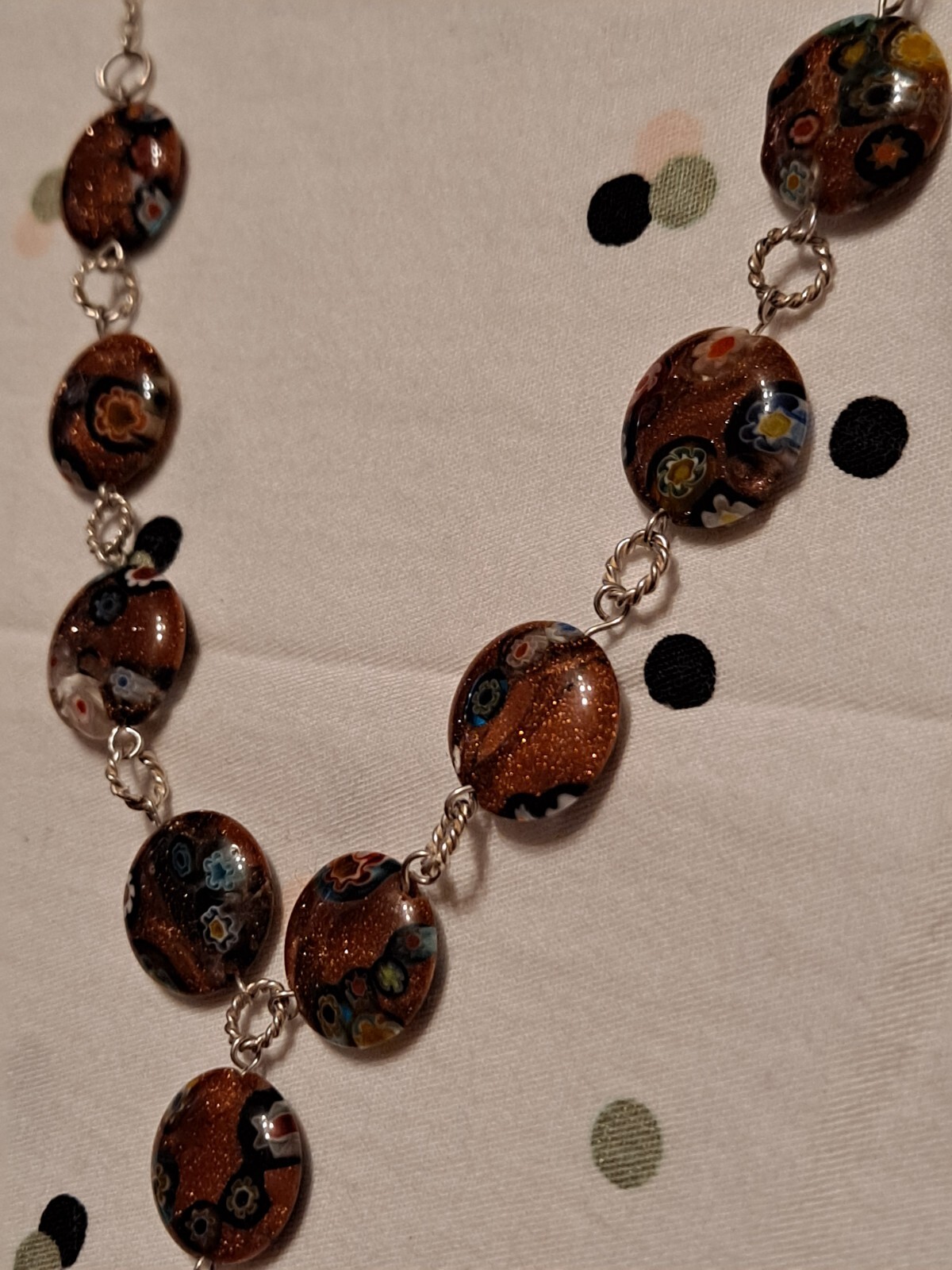 925 Sterling Silver Lot necklaces Milefiori Murano style & Friends photo pendant