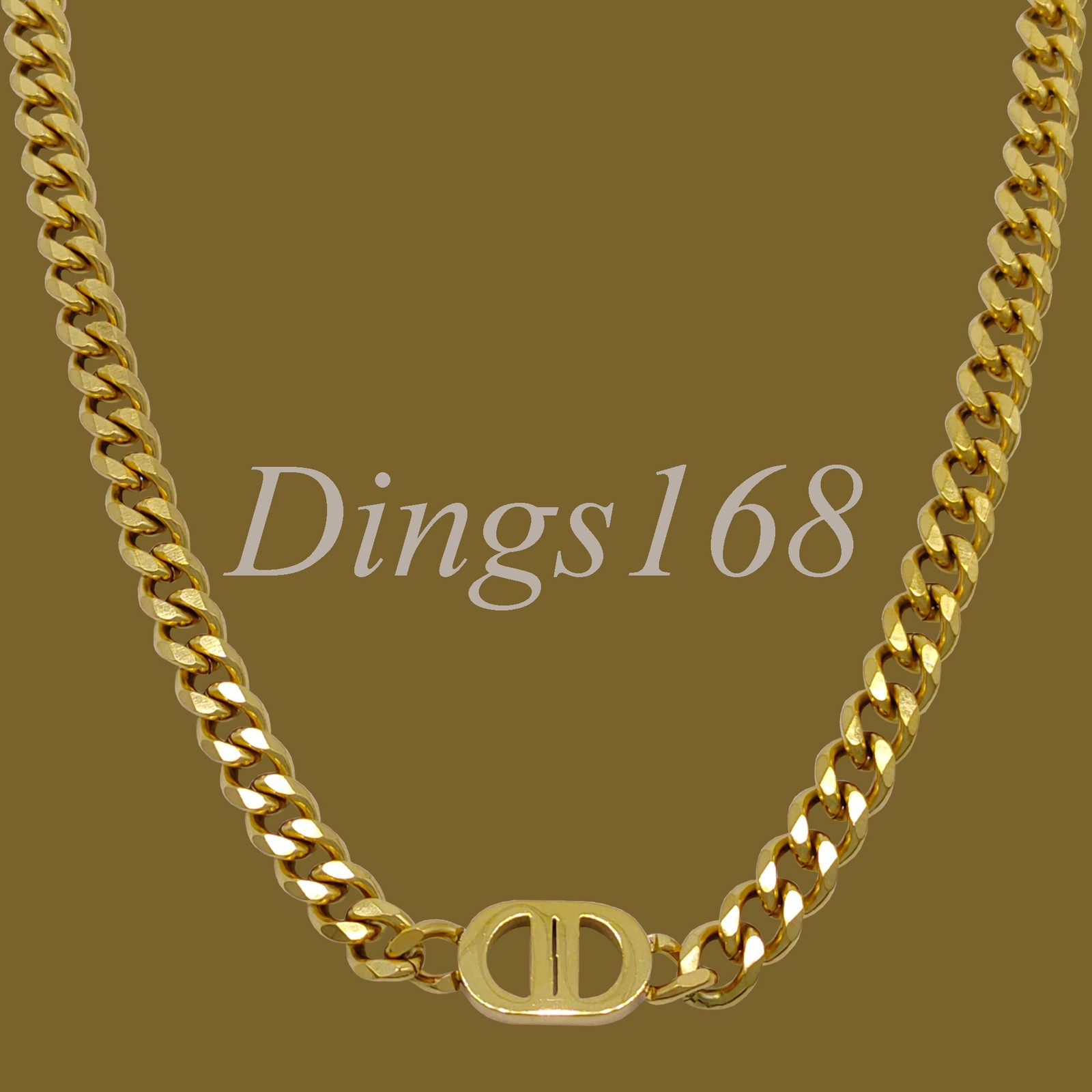 Genuine 18K Yellow Gold Filled Nickel-Free 16″+2″ 7mm Curban Curb Chain Necklace