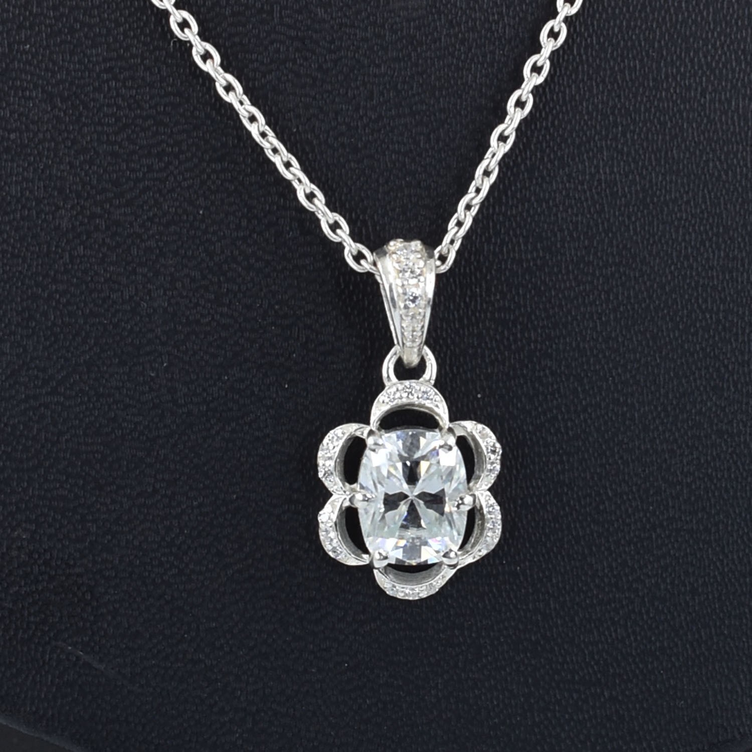 3.00 Ct VVS1 Cushion Cut Certified Diamond Solitaire Pendant, Free Studs
