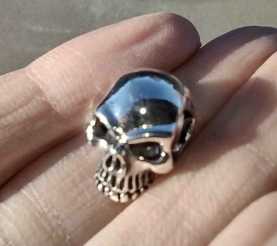 925 Sterling Silver Skull Pendant Thailand Np884