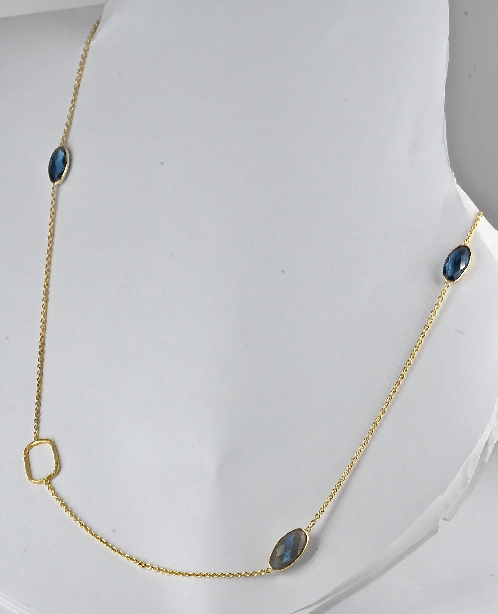 Juvi Designs Ireland Baja Gold Vermeil Iolite and Labradorite Necklace RRP £200