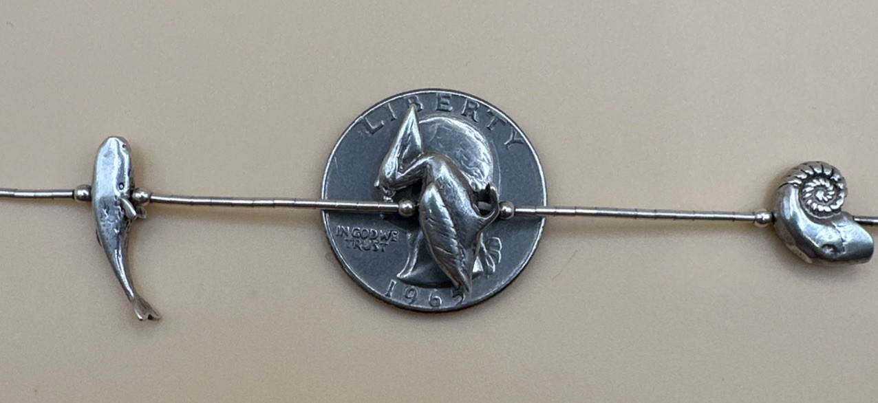 Native American 925 Sterling Silver Sea Life Animals Necklace