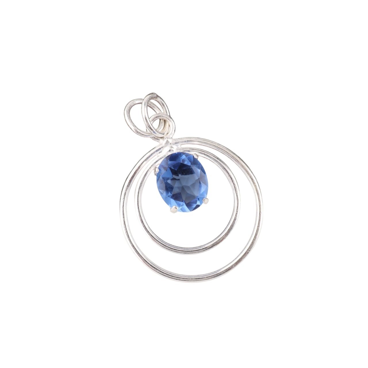 Natural 925 Silver Oval Tanzanite Engagement Bride Pendant