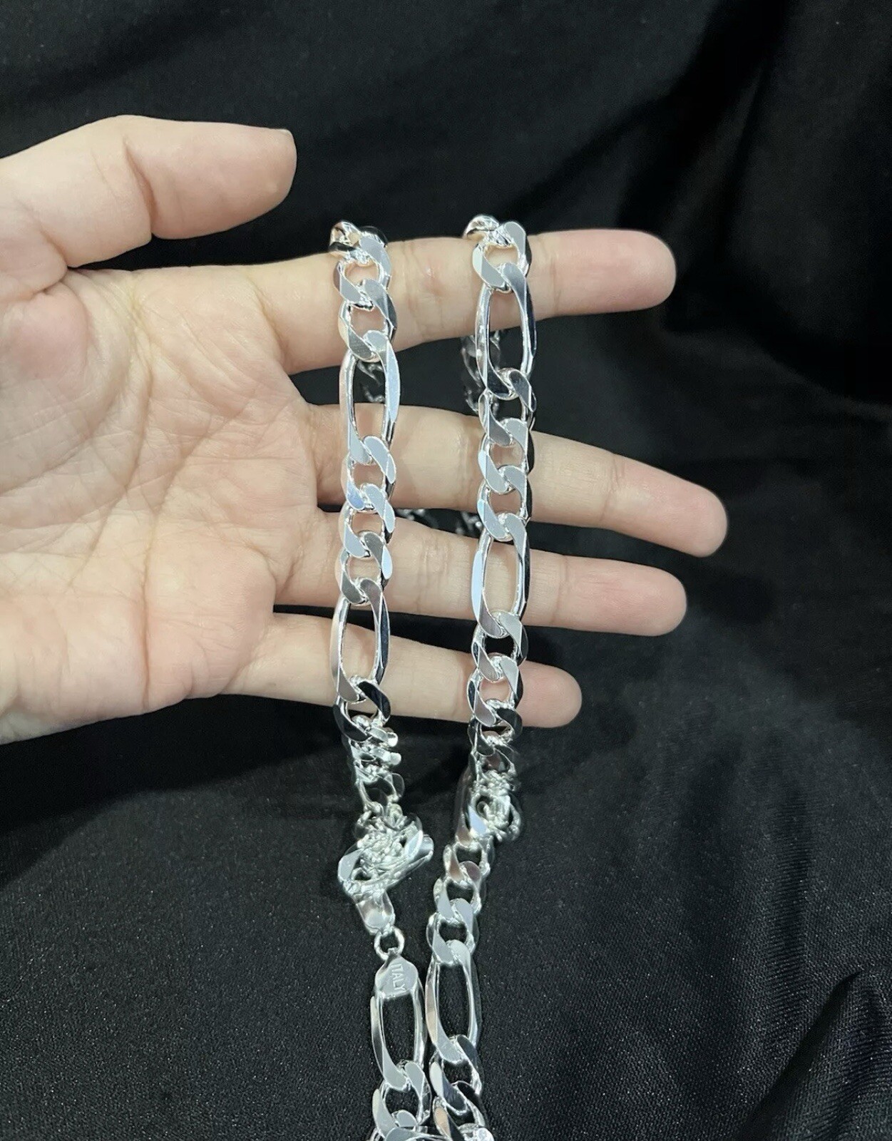 .925 Sterling Silver Men’s Male Thick Figaro Chain Necklace 28 inches LONG