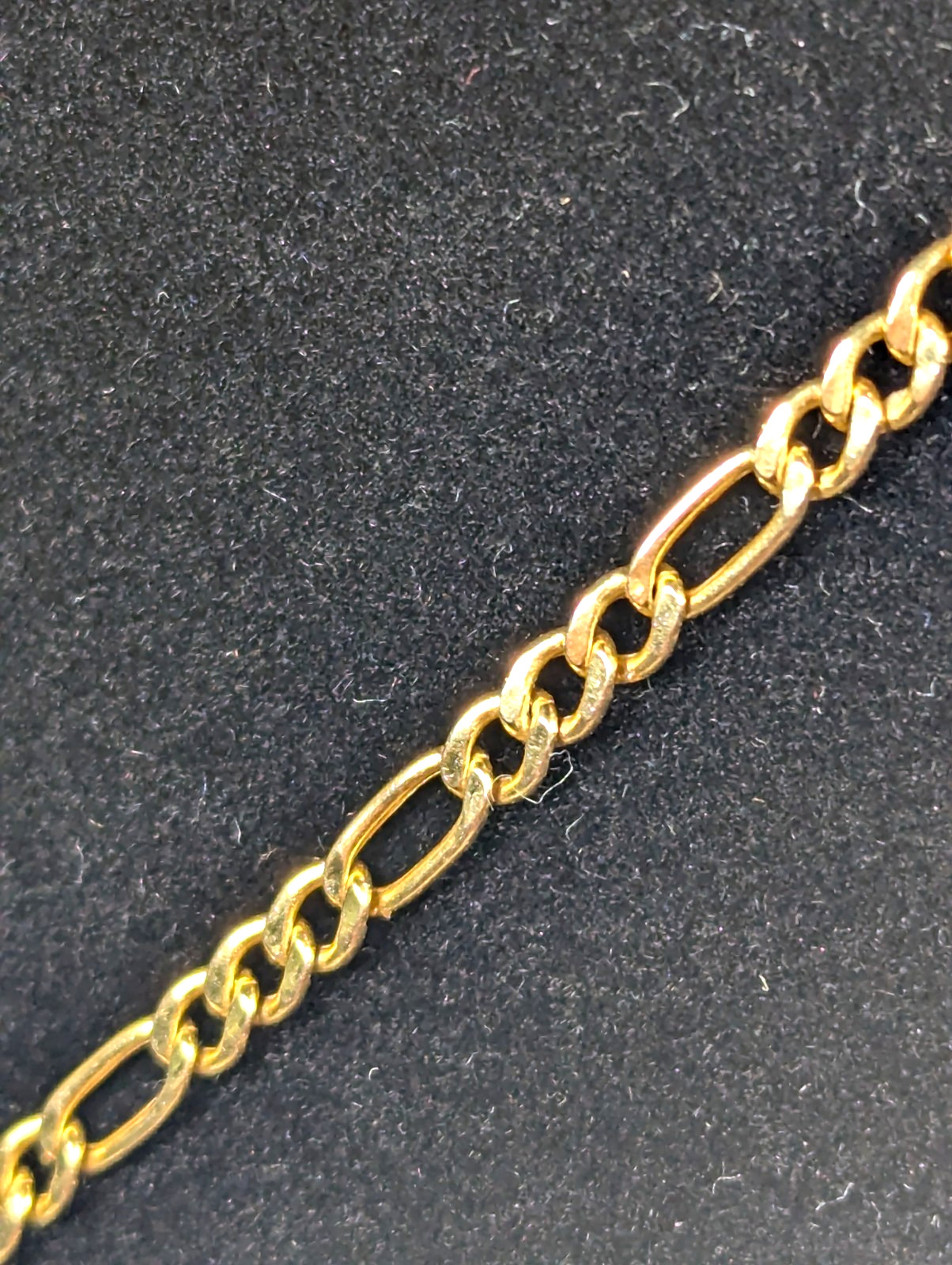 Vintage 10K SOLID Yellow Gold Figaro Necklace Chain Jewelry 20″ Gift FREE S&H