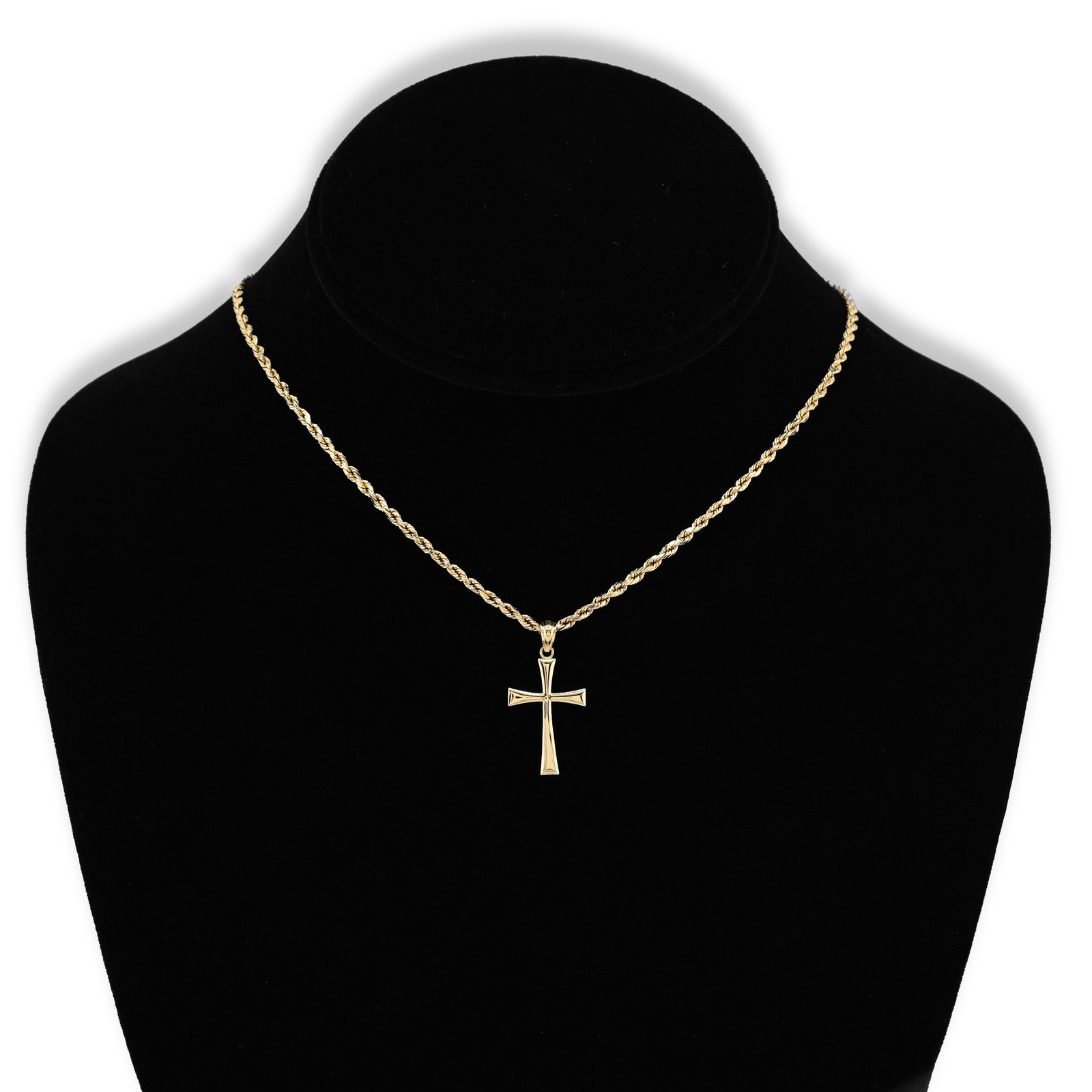 10k Yellow Gold Unisex Adults Cross Pendant Religious 0.5g Charm