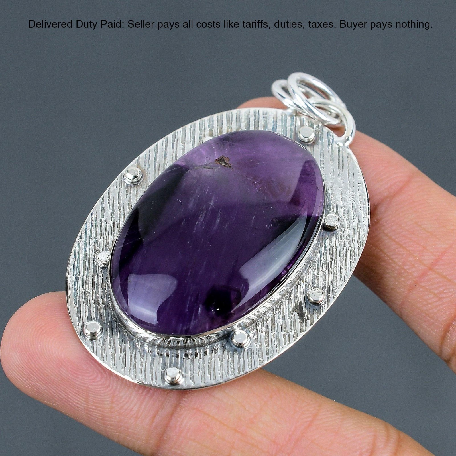 925 Silver February Star Amethyst Stone Wife Anniversary Unique Pendant Jewelry