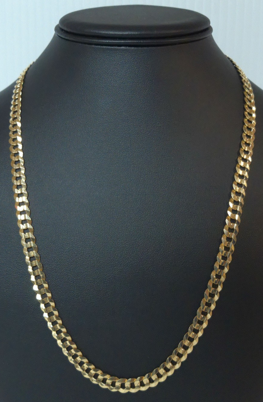 (MA1) 10k Yellow Gold 23g 22.2″ Curb Link Chain Necklace – 6.7mm