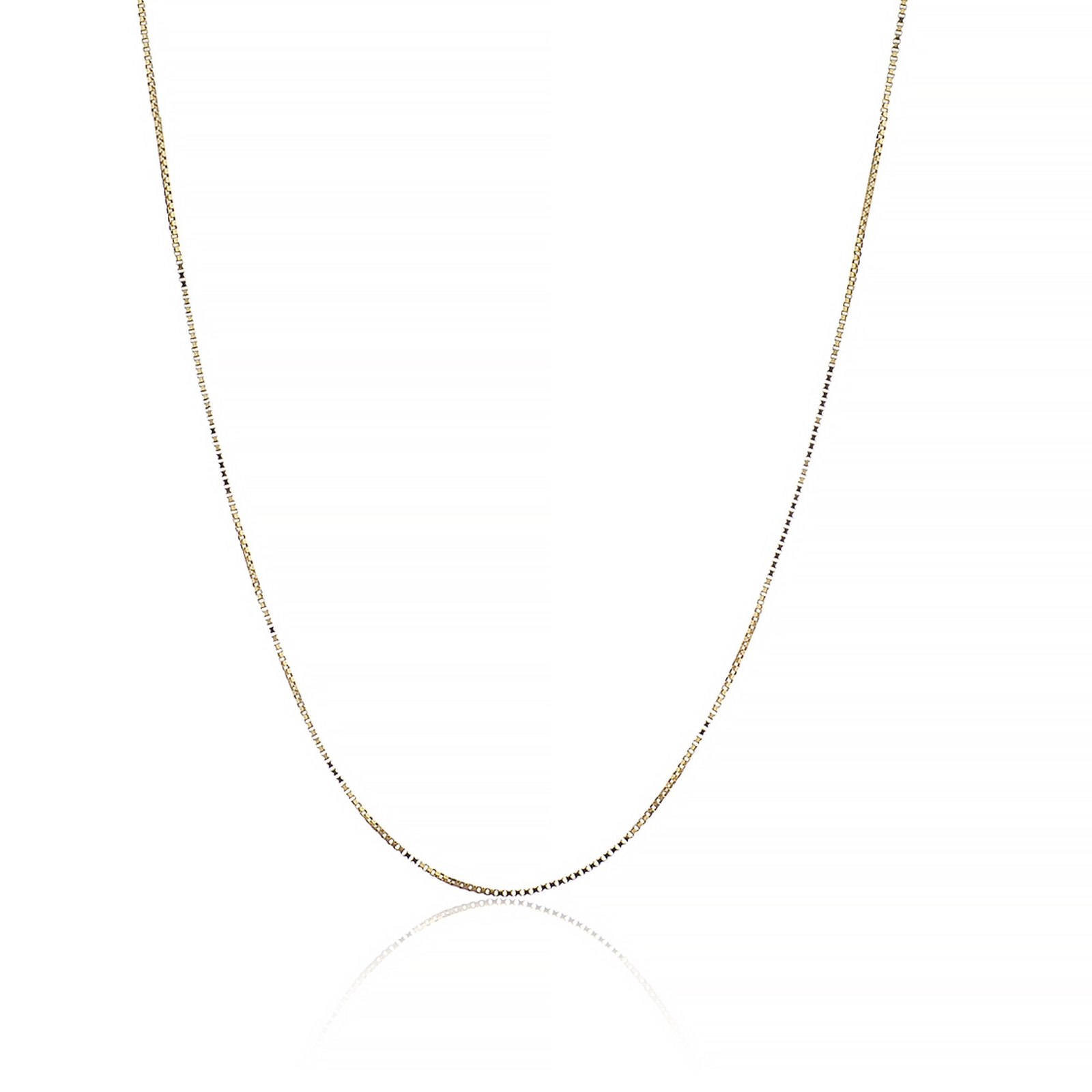 14K Gold Plated Over 925 Sterling Silver 1mm Box Chain Necklace 925