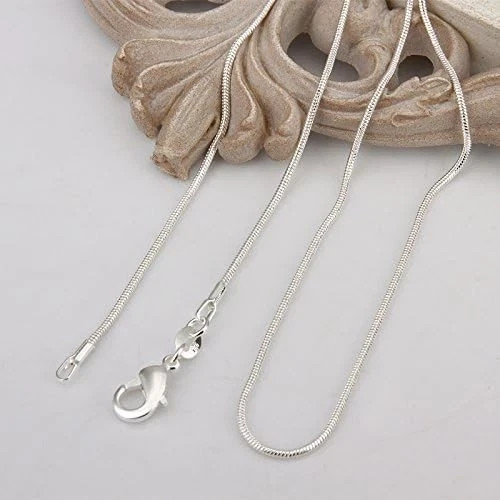 Men&Women’s 925 Sterling Silver Tarnish-Free Italian Snake Chain Necklace 16-38″