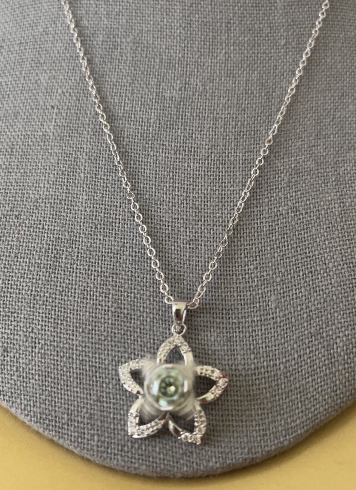 GRA Moissanite 1 CT Floral Pinwheel Turquoise Pendant Necklace NEW