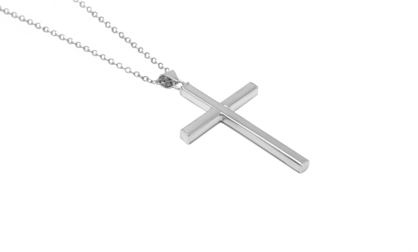 925 Sterling Silver Cross Pendant Necklace Box Chain Necklace 16″-30″ Italy