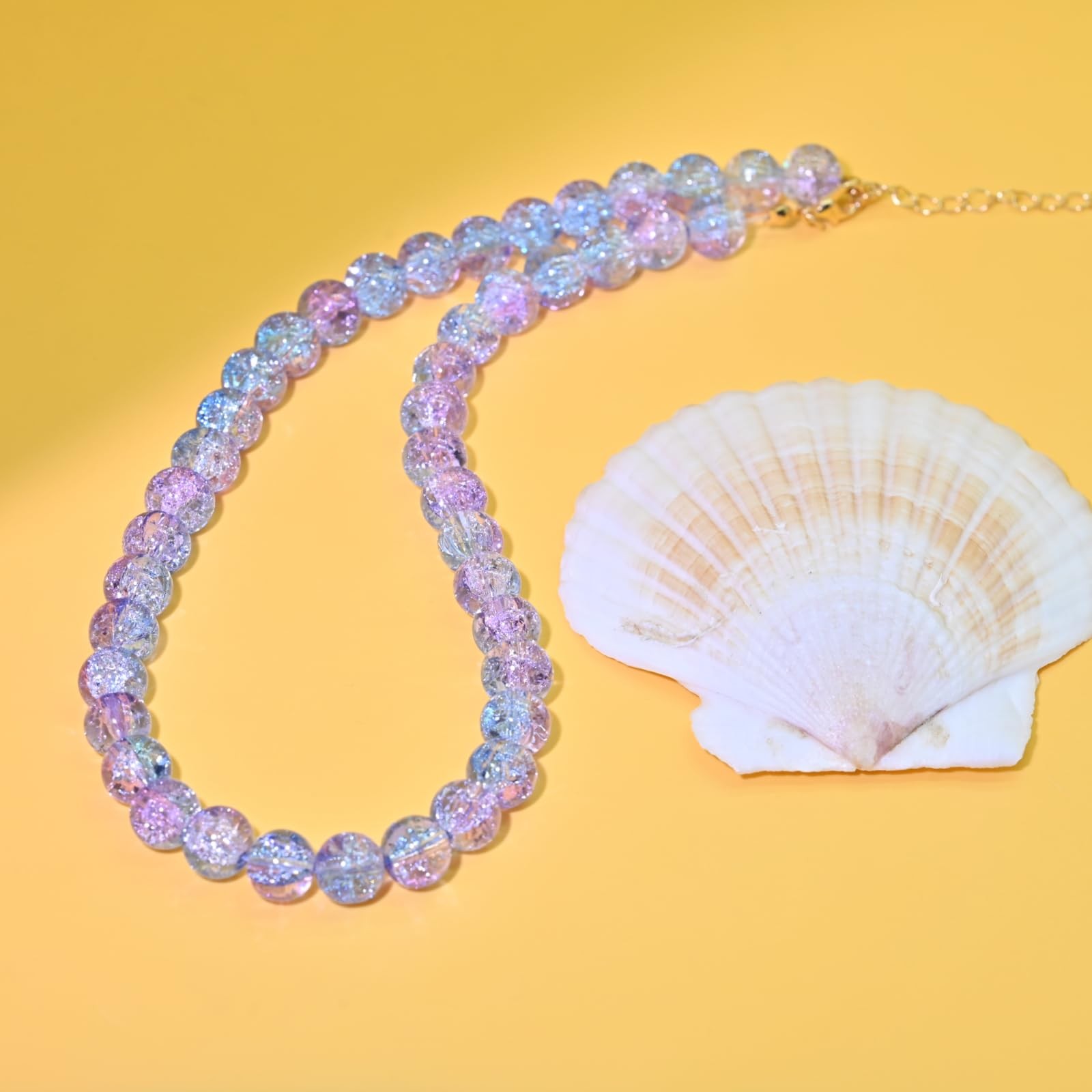 Colorful Mood Choker Baroque Bead Imitation Pearls Necklace, Women, Adults – 05