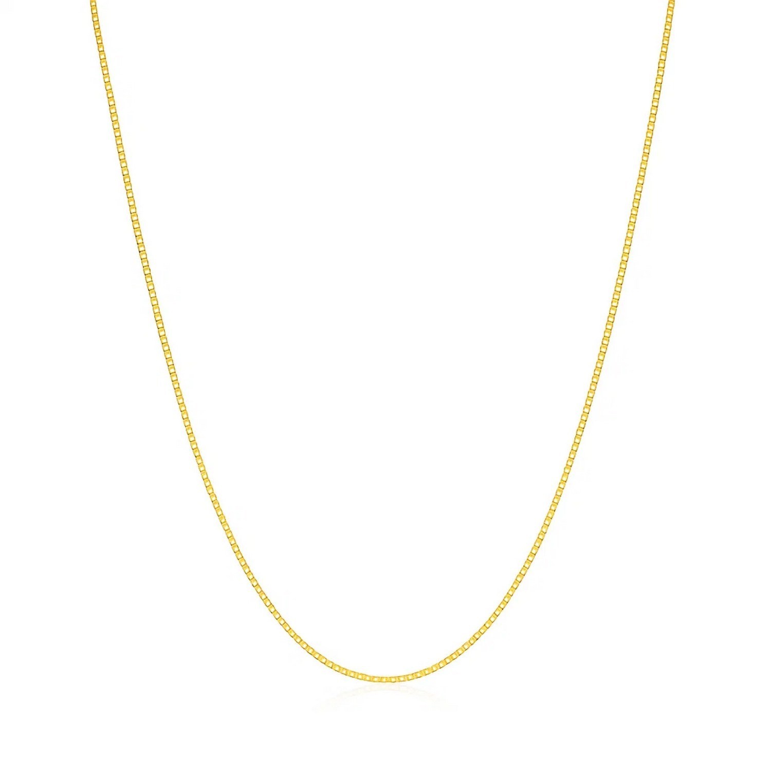Classic Box Chain, 14K Yellow Gold, Sizes 16-20, 0.45 mm, Polished, Dainty