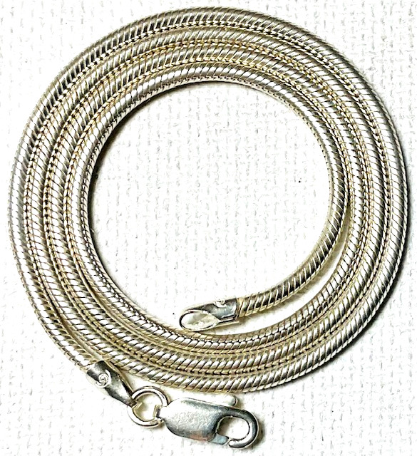 Sterling Silver 16″ 1.8mm Round Snake Chain Necklace