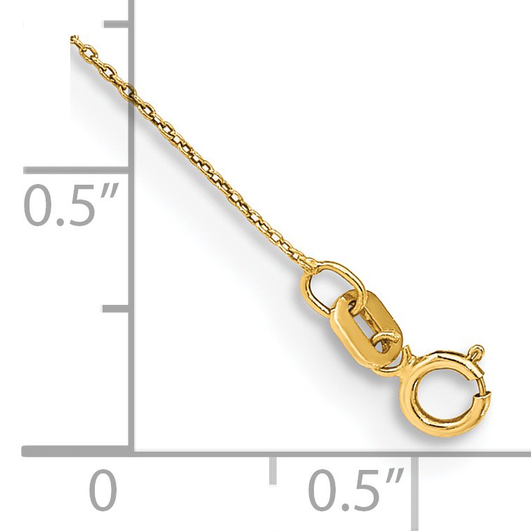 14K 9 inch .75mm Cable with Spring Ring Clasp Anklet PEN135