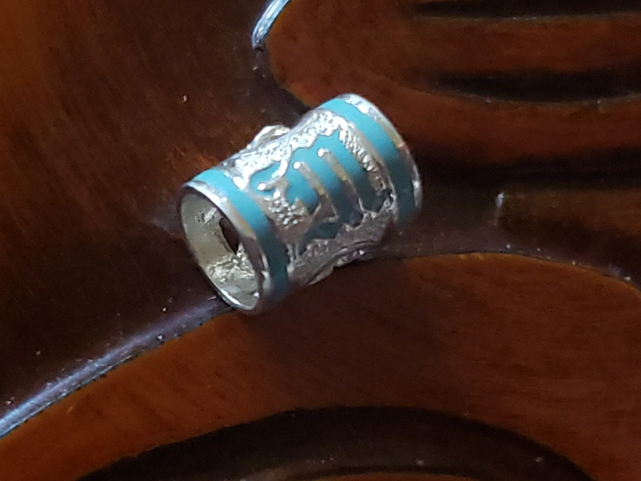 Hawaiian Baby Silver Initial Pendant Enamel 8mm X 6mm Slide Blue Letter