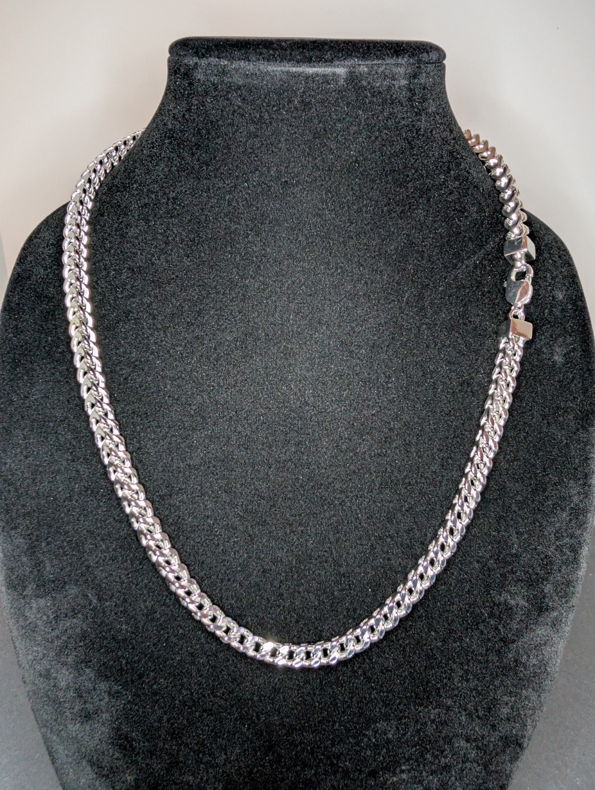 Semi Solid 925 Italian Silver 6.6mm 24in Franco Necklace – Rhodium Finished