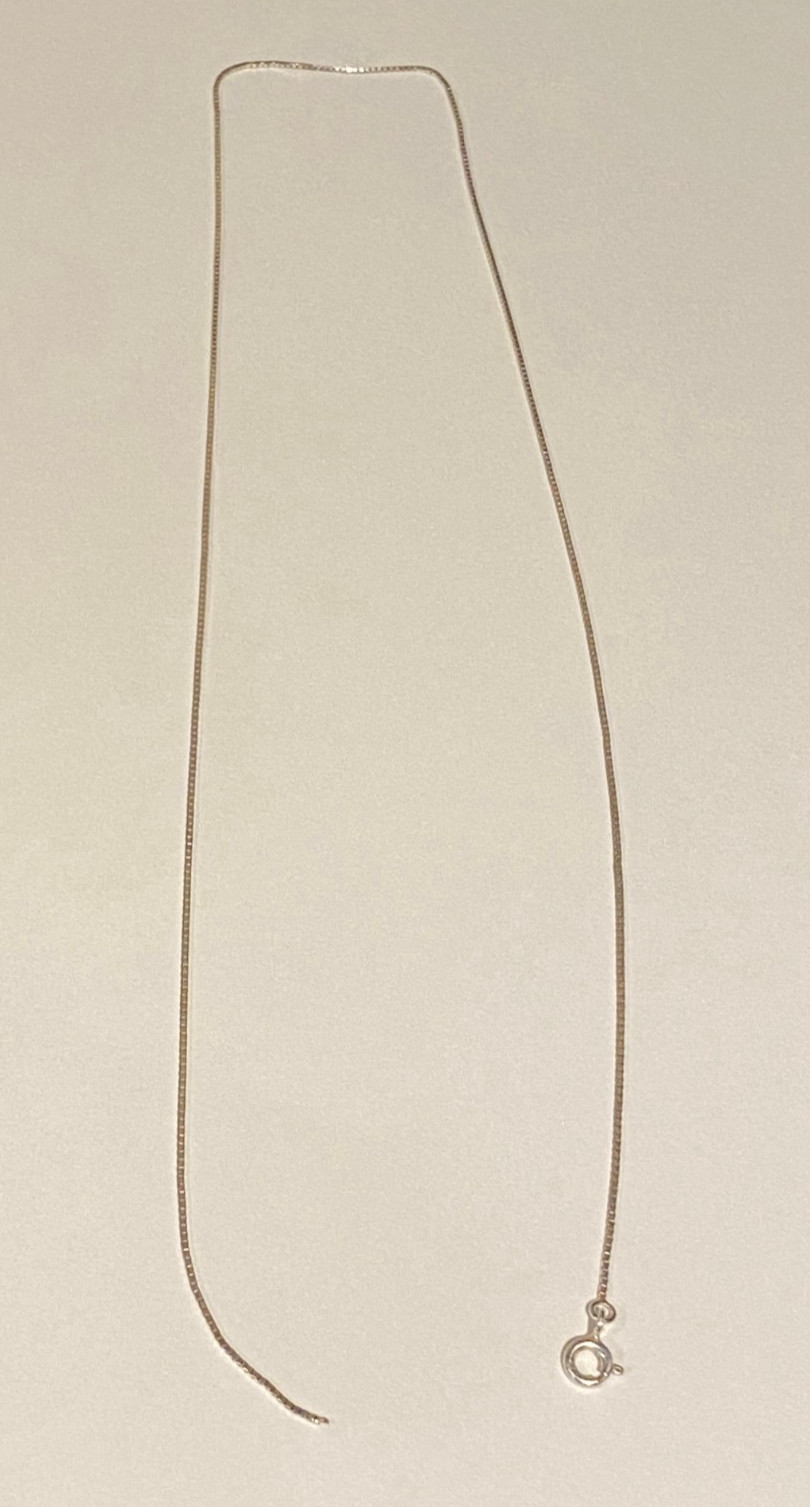Sterling Silver 17 1/2″ Box Chain Necklace Thin .7mm Wide @ 1 gram Jewelry