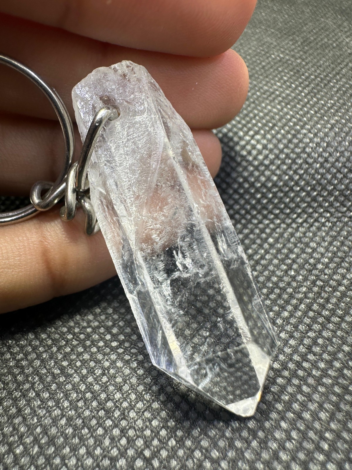 Rare Top Quality Natural Gemstone White Quartz Eye Clean Oustanding Pendant