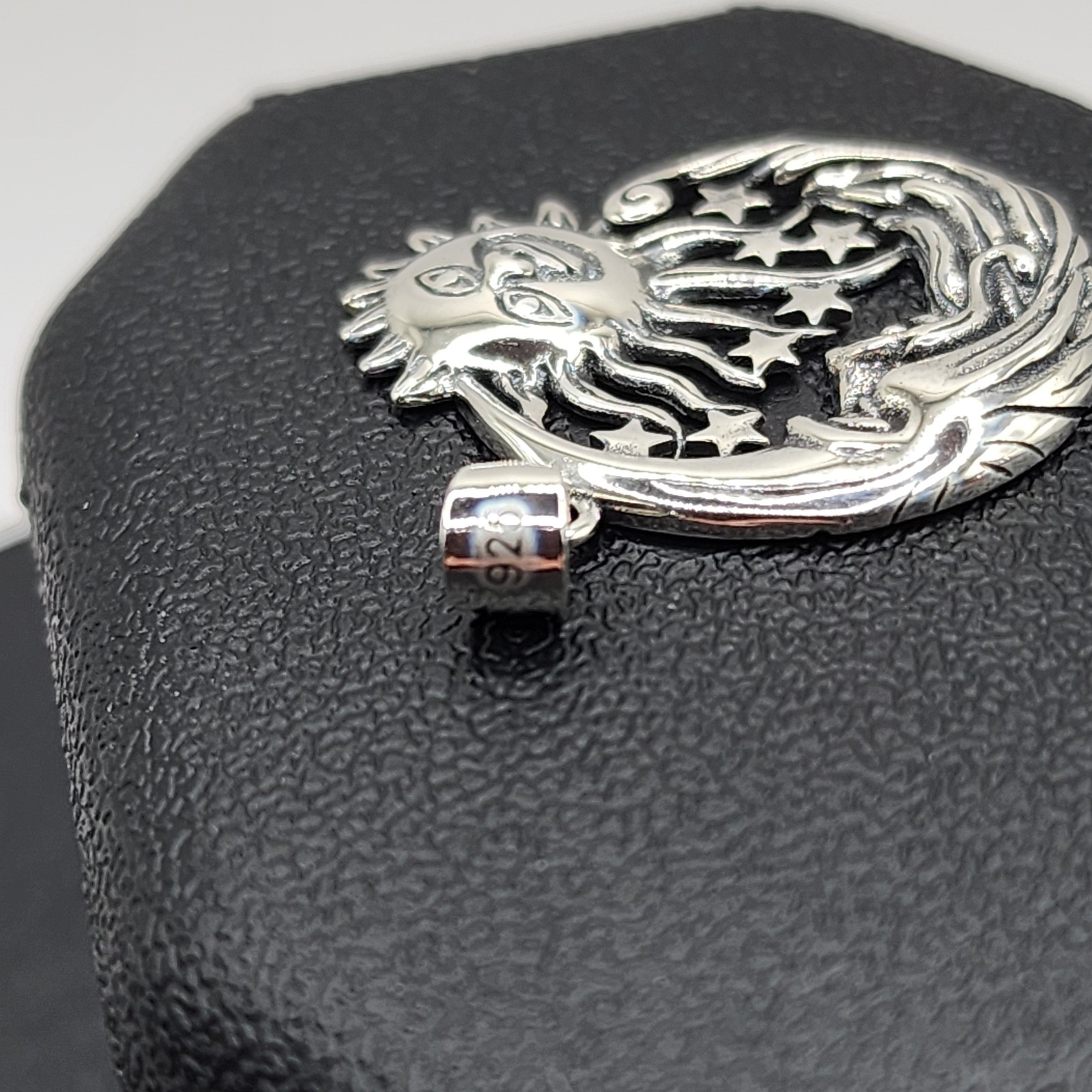 925 NEW Sterling Silver Pendant- Moon & Sun 26mm in Length 26mm Width ~FREE…