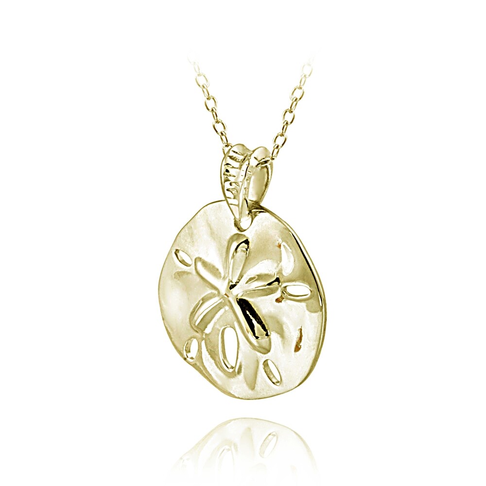 Gold Tone over Sterling Silver Beach Sand Dollar Necklace