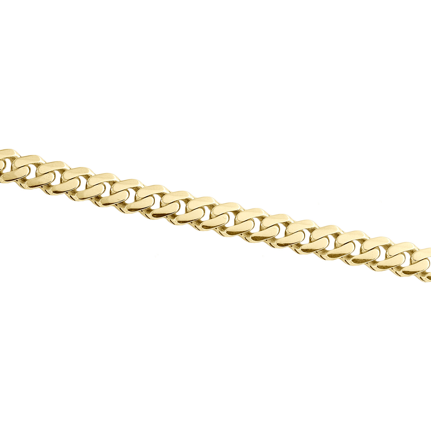 10K Yellow Gold High Polish 5mm Monaco / Cuban Link Chain Statement Necklace 16″