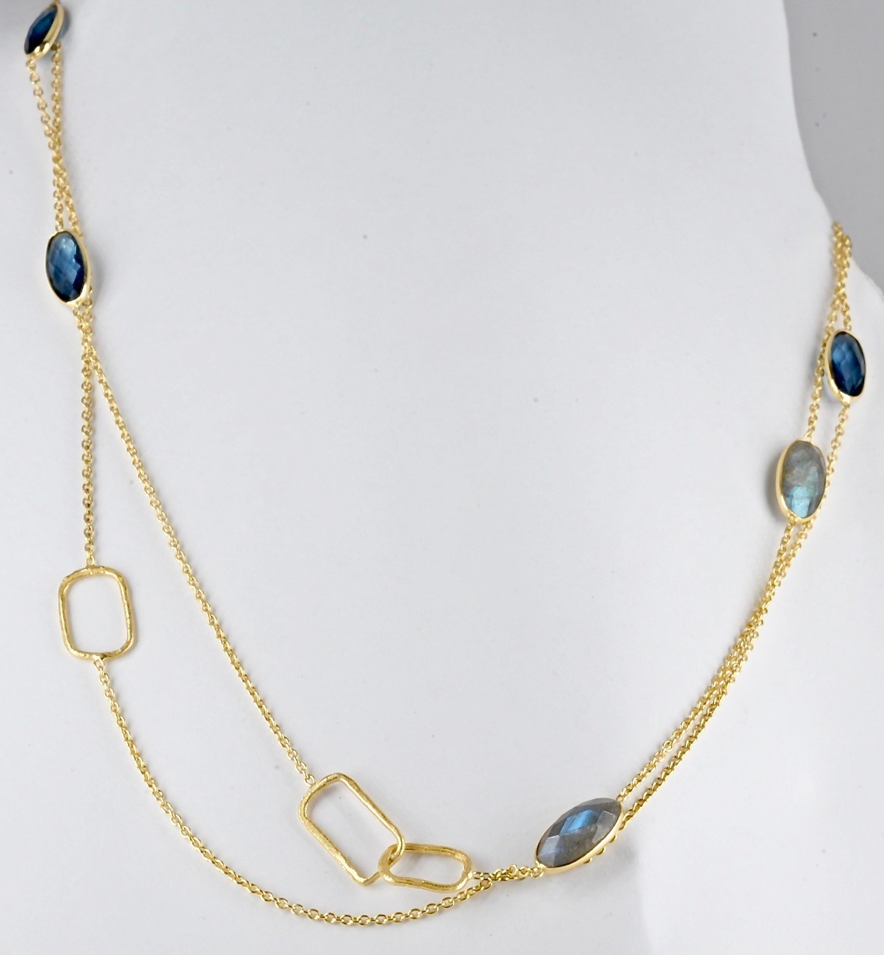 Juvi Designs Ireland Baja Gold Vermeil Iolite and Labradorite Necklace RRP £200